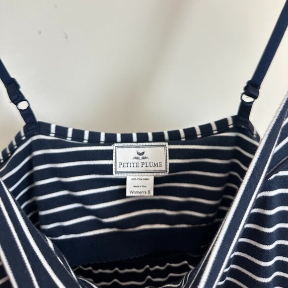 PETITE PLUME Pima Maternity Nightgown in Navy Stripes Size Small - Picture 5 of 10